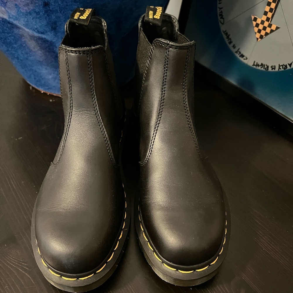 Dr. Martin Black Leather Chelsea  Boots